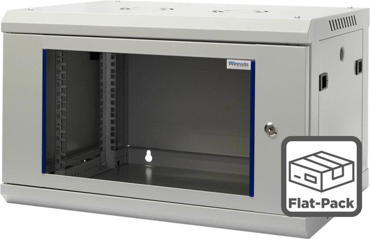 Image du produit Wirewin 19/ Wandschrank, einteilig, Pro 3nd Generation, Flat-Pack, 600x450mm, hellgrau (6 HE, Rack 19 pouces)