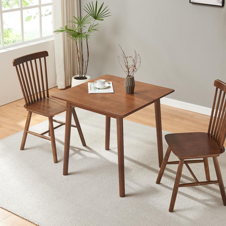 Produktbild En.Casa Esstisch Klijori für 2 Personen 75x75x74 cm Holz Walnussoptik
