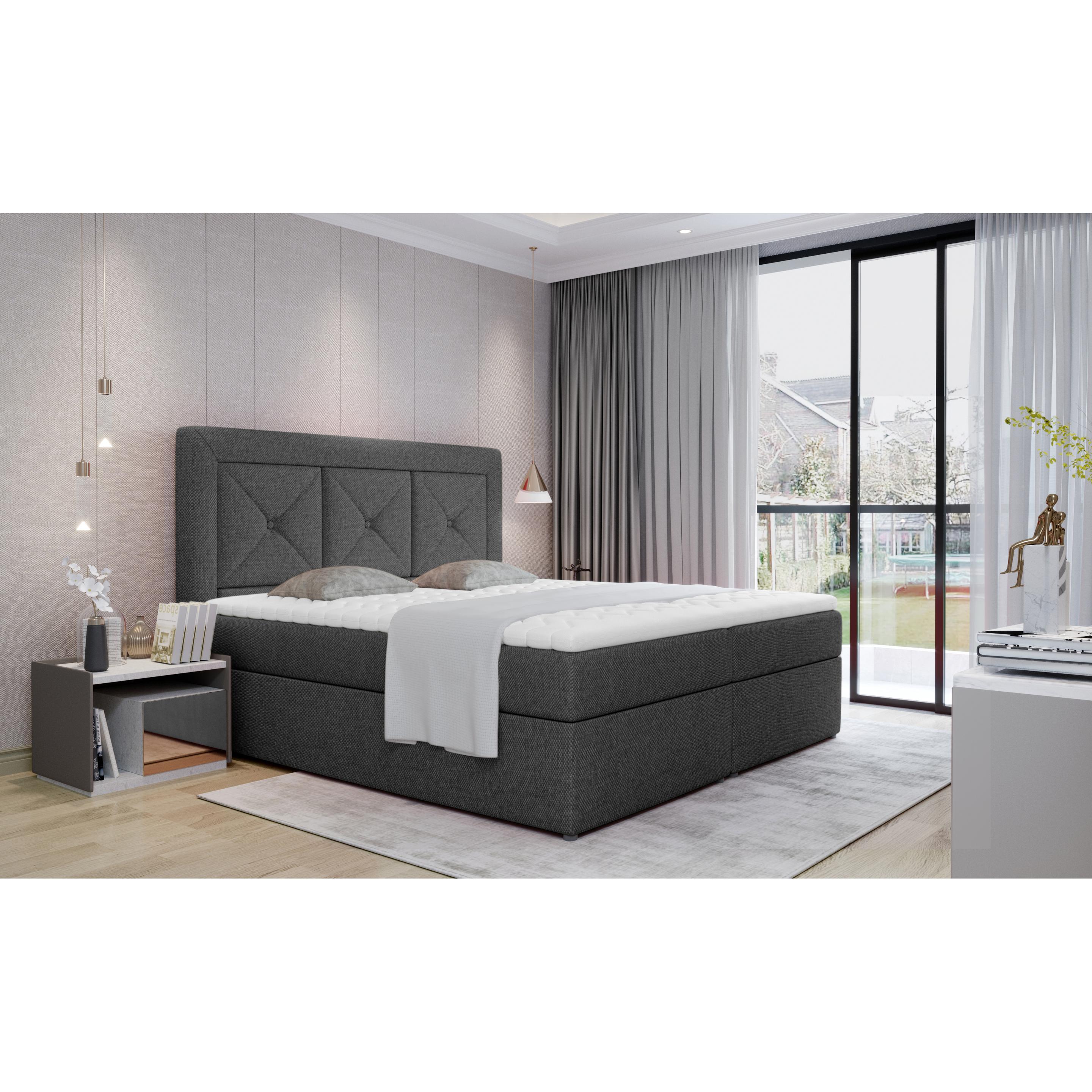 ELTAP, Boxspringbett, Idris mit Stauraum (140 x 200 cm)