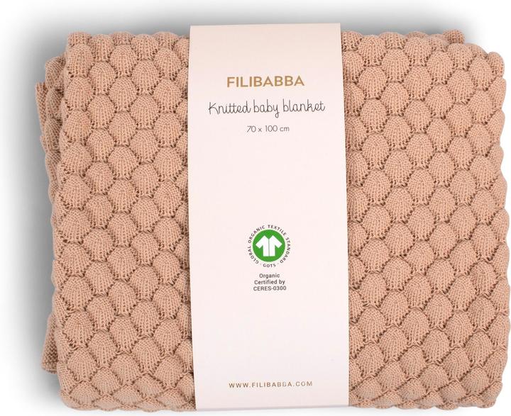 Image du produit Filibabba Couverture tricotée pour bébé - Ivory Cream (70 x 100 cm)