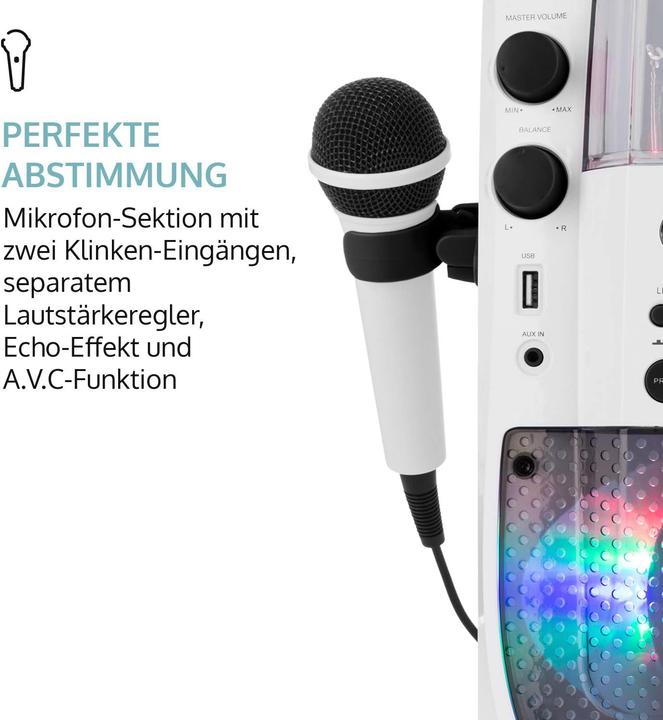 Produktbild Auna Karaoke Anlage Weiss-Grau