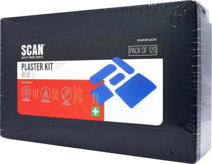 Actual product image Scan Assorted Hypoallergenic Blue Plasters 120 (120 x)