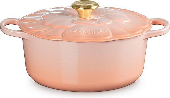 Le Creuset Bräter SIGNATURE Blume 26cm/2l Peche (26 cm, Gusseisen)