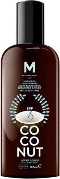 Actual product image Mediterraneo Sun COCONUT suntan oil dark tanning SPF6 100 ml (Suntan oil, Up to SPF 10, 100 ml)
