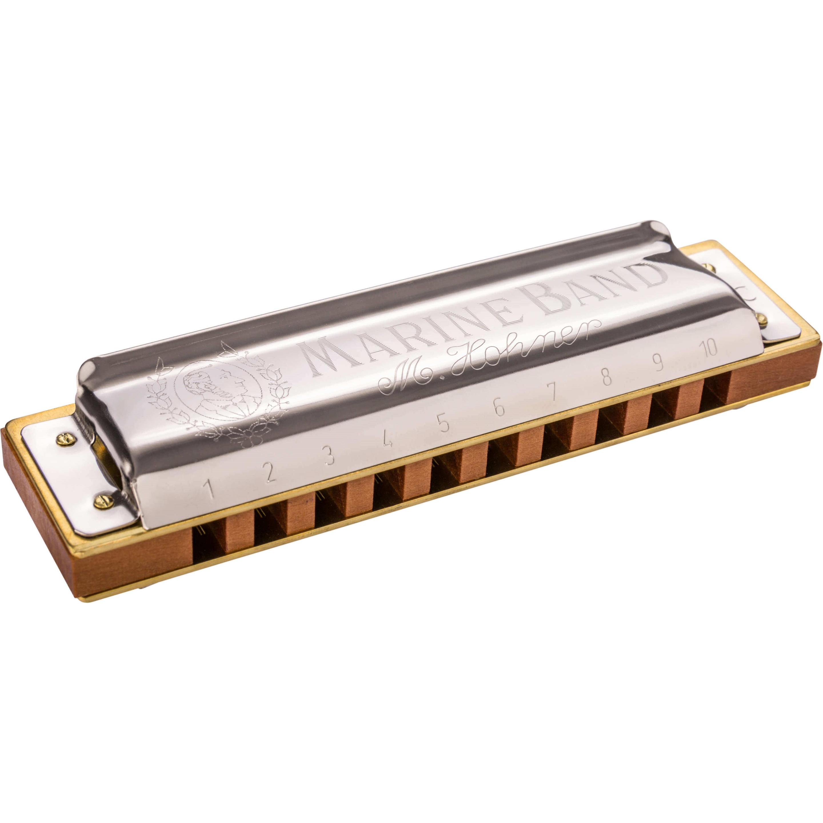 Hohner Diatonische Harmonika Marine Band 1896, B-Dur (Armonica, Diatonica), Strumento a fiato, Marrone