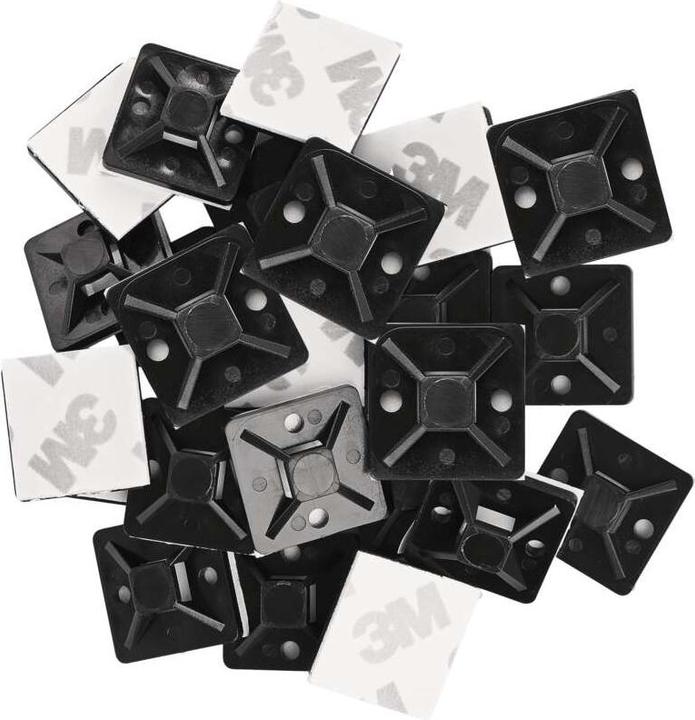 Produktbild Emos Selbstklebende Basis 20×20, schwarz, 25 Stk