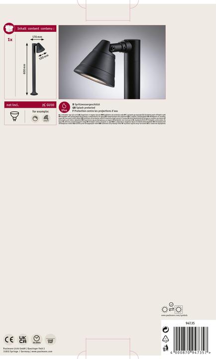 Image du produit Paulmann Borne d'éclairage Trian (GU10, IP44)