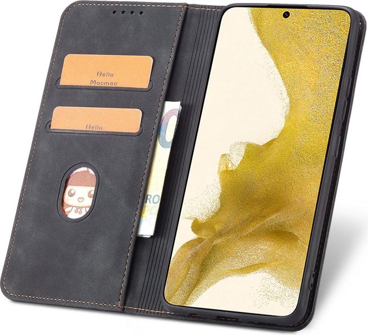 Actual product image Hurtel Magnet Fancy Case Case for Samsung Galaxy S22 + (S22 Plus) Pouch Wallet Card Holder Black (Samsung Galaxy S22+)