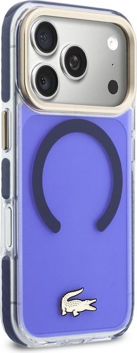 Productafbeelding Lacoste Etui Shockproof Transparent Frosted Gold Logo MagSafe do iPhone 17 Pro Max marine (Apple iPhone 17 Pro Max)