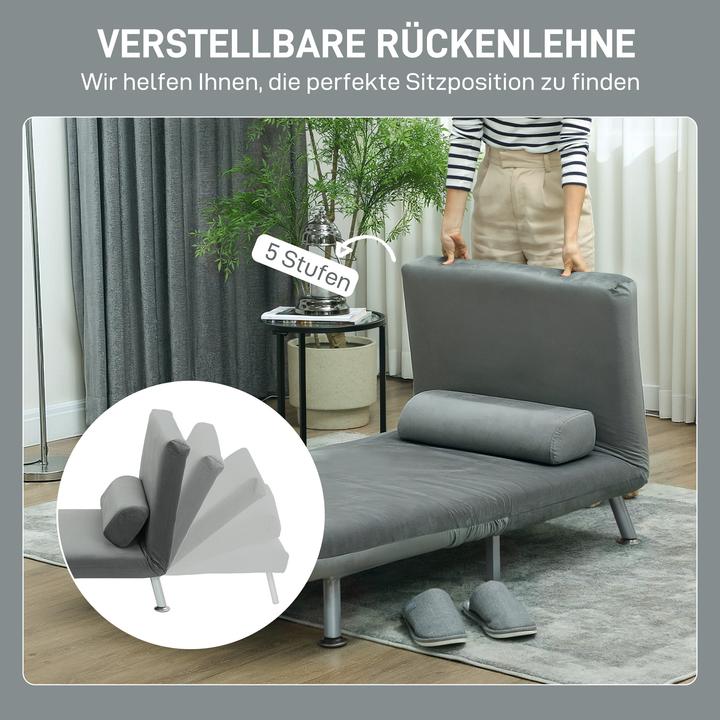 Actual product image Homcom Schlafsessel Polyester, Stahl Grau