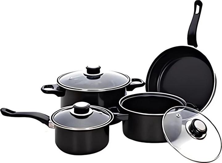 Actual product image König Design Cookware set saucepan frying pan 16 18 20 cm | 13-piece cooking set metal non-stick 3 lids (Pot)
