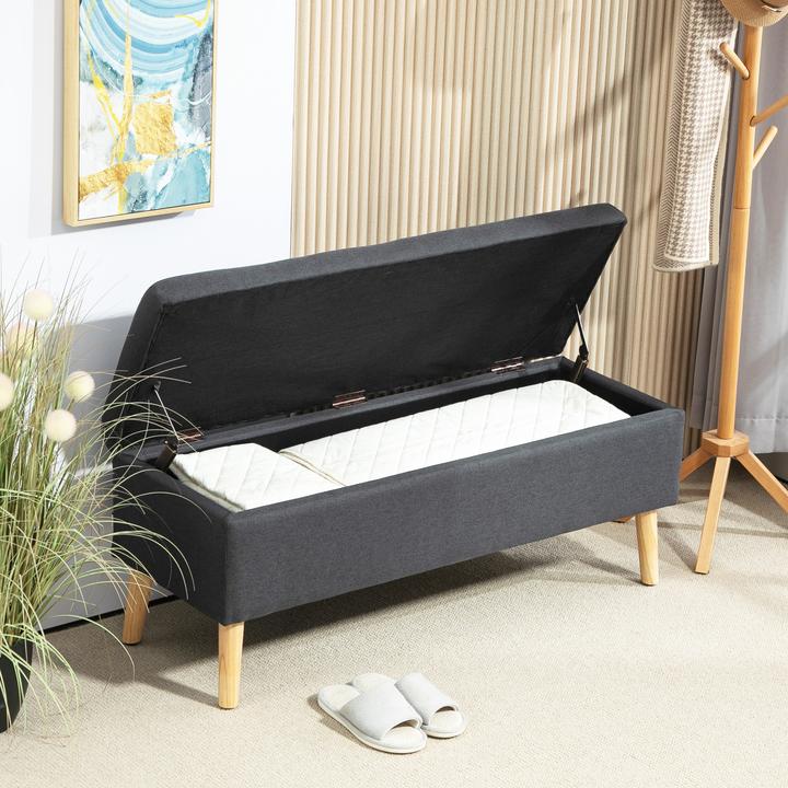 Produktbild Homcom Sitzbank Polyester, Kautschukholz Dunkelgrau (39 cm)