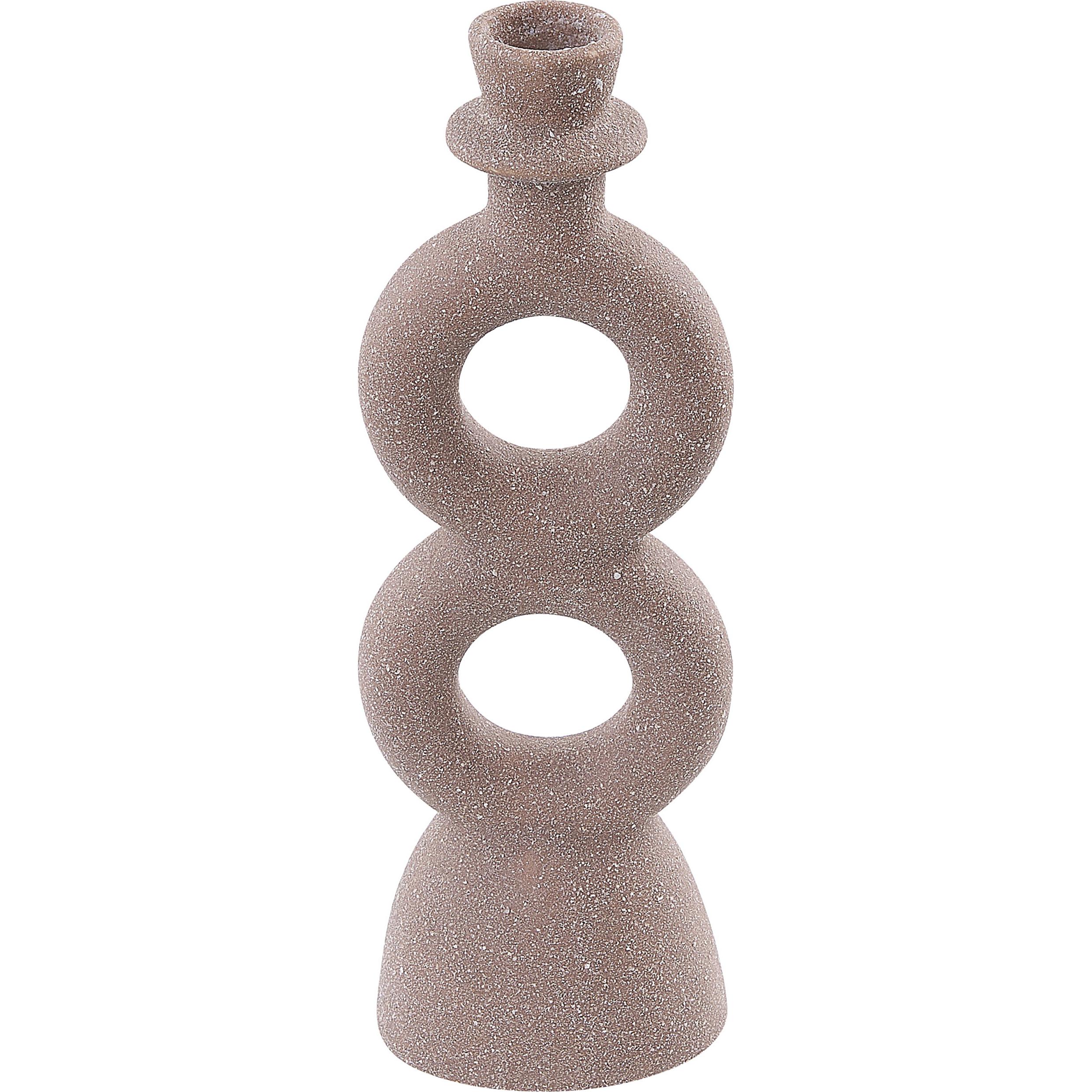 Beliani, Kerzenständer, Kerzenständer Porzellan beige 23 cm NAOUSA