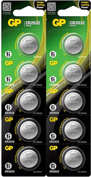 GP Batteries GP knoopcel CR 2032 3 V 10 st. 240 mAh Li-MnO2 GP Ultra Plus batterij Lithium (10 Pcs., CR2032, 240 mAh)