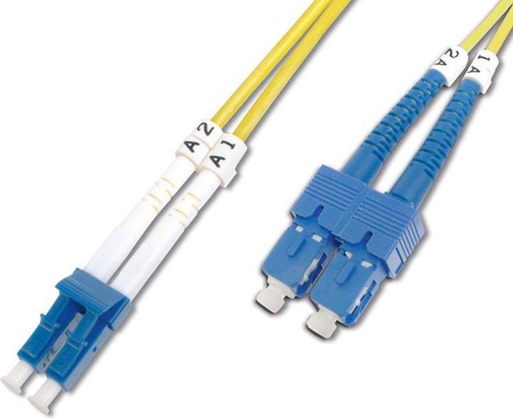 Productafbeelding Digitus Glasvezel patchkabel LC/SC 09/125µm singlemode duplex halogeenvrij met meetprotocol geel 5m (5 m)