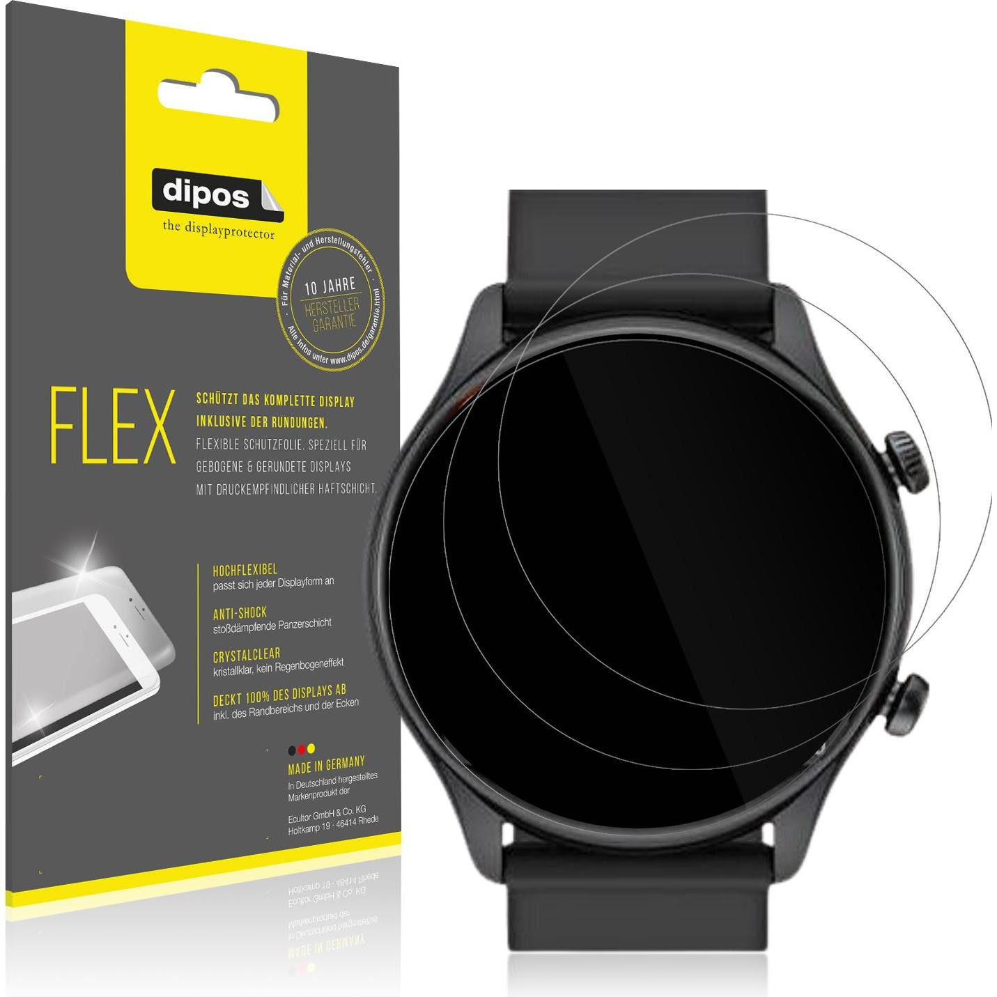 Dipos 3D Full Cover Schutzfolie, Smartwatch Schutzfolie, Transparent