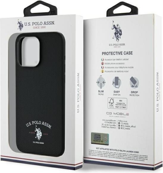 Actual product image U.S. Polo US Polo USHCP15XPARK iPhone 15 Pro Max 6.7 black/black Printed DH Logo (Apple iPhone 15 Pro Max)