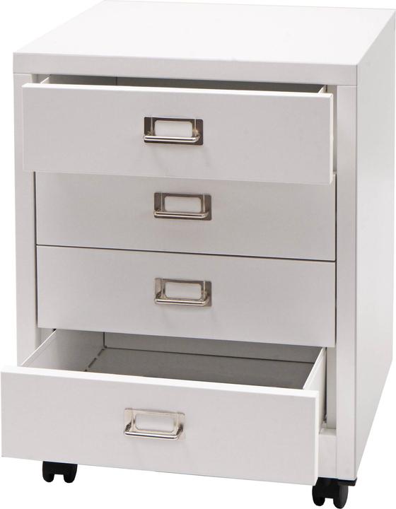 Immagine prodotto Mendler Piedistallo mobile HWC-L49, metallo 55x40x41cm 4 cassetti, bianco