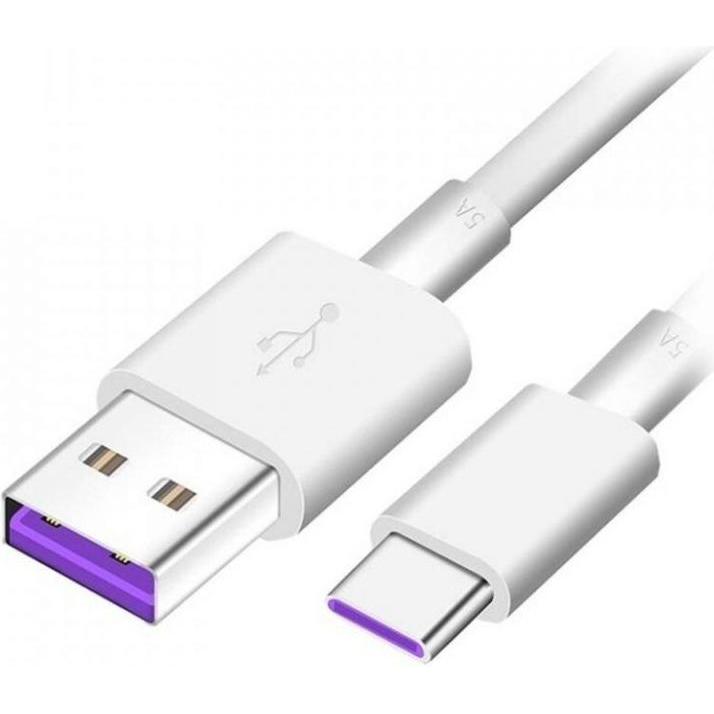 Huawei AP71 Quick Charger USB-C Data Cable 5A 1m White (Bulk) (1 m, USB 3.2 Gen 1), USB Kabel