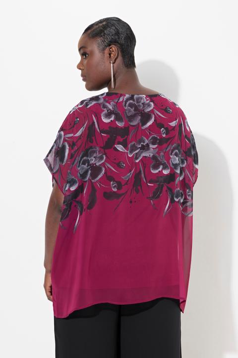 Produktbild Ulla Popken Blusenshirt, doppellagig, Oversized, Rundhals, Halbarm (46, 48)