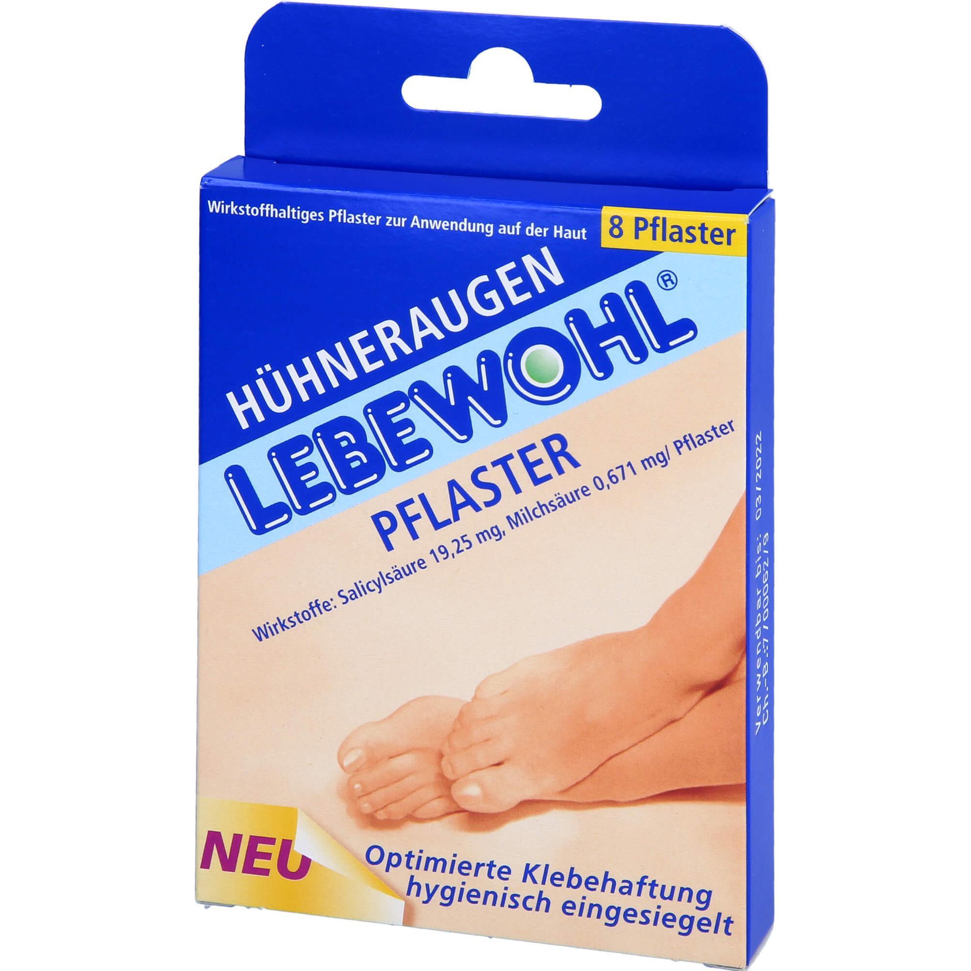 Thumbnail - Lebewohl, Fusspflegemittel, Huehneraugenpfl. normal Pfl., 8 St. Pflaster (Fusspflaster)