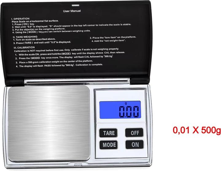 Swissdetector Mini bilancia - precisione di alta qualità 0,01G X 500g