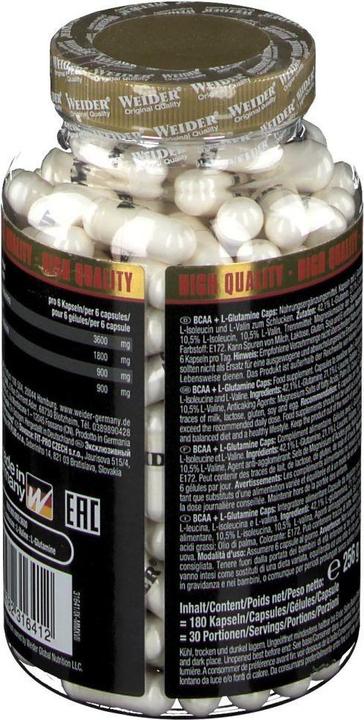 Actual product image Weider BCAA L-Glutamine (180 Piece, Capsules, 256 g)