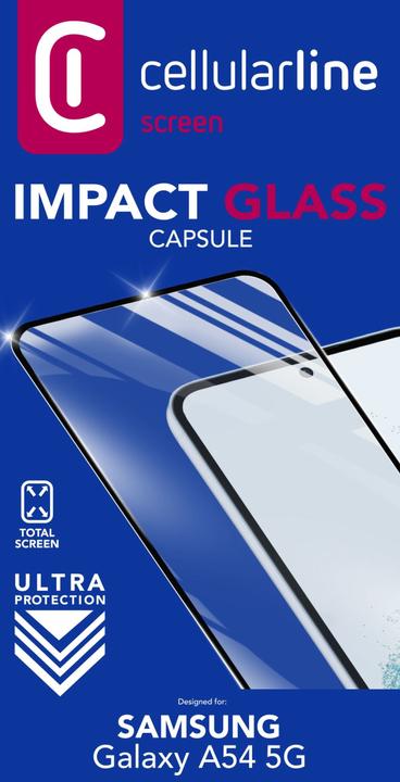 Produktbild Cellularline Schutzglas Galaxy A54 5G TEMPGCABGALA54K Impact Glas für Galaxy A54 5G (1 Stück, Samsung Galaxy A54 5G)