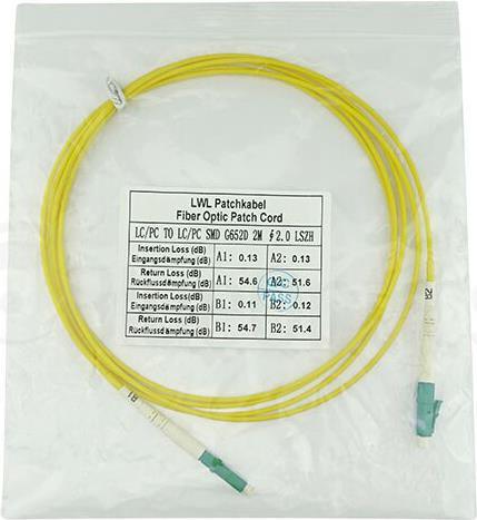 Produktbild BlueOptics Simplex LWL Patchkabel LC-APC/LC-APC Singlemode 20 Meter