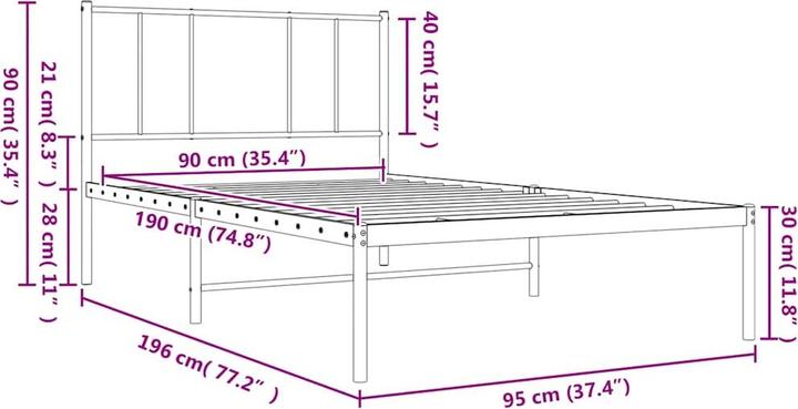 Image du produit vidaXL Bettgestell (90 x 190 cm)