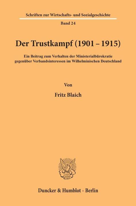 Produktbild Der Trustkampf (1901 - 1915) (Deutsch, Fritz Blaich, 1975)