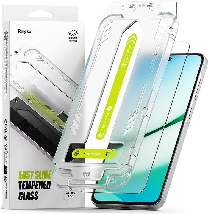 Ringke - Easy Slide Tempered Glass (2 pack) - Samsung Galaxy A56 5G - Clear (2 Piece, Samsung Galaxy A56)