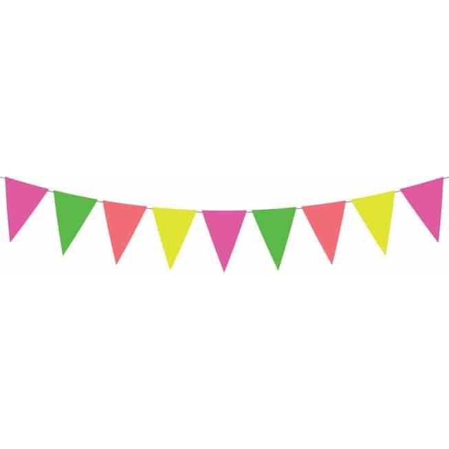 Procos Partygirlande - Wimpelkette - neon - ca. 2,3 m