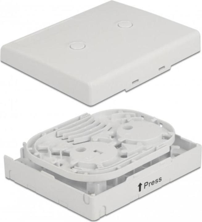 Actual product image Delock FO wall mount junction box for 4 x SC Simplex or LC Duplex white (Splice box)