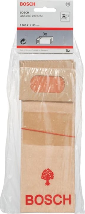 Actual product image Bosch Professional Zubehör Dust bag for orbital sander, paper, 3-pack, for GSS 230 / 280A / 280 AE