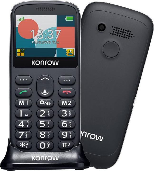Actual product image Konrow Senior 231 (Écran 2.31" - Double Sim - Dock de charge Fourni) Noir (2.31")