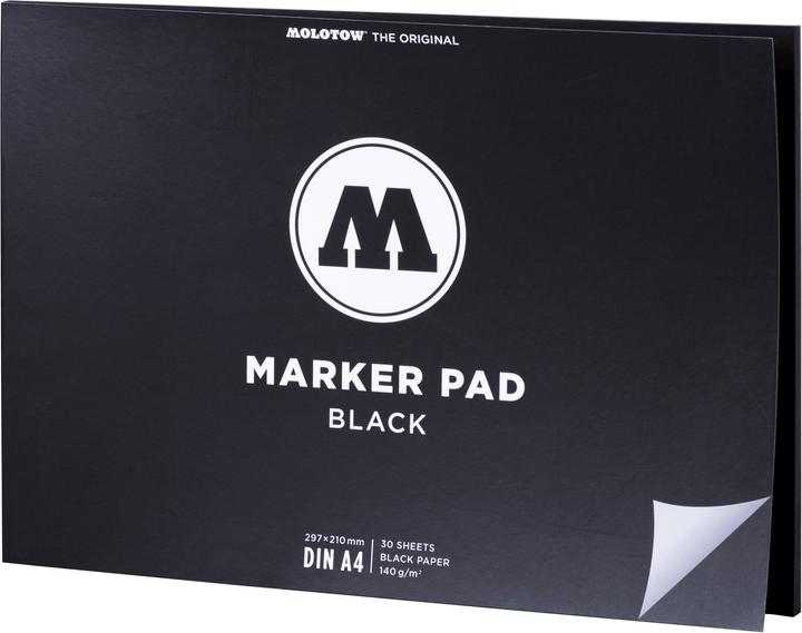 Produktbild Molotow Qualtitätszeichenblock Marker Pad A4 black quer 140 g/qm 30 Blatt