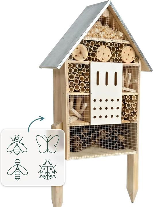 Image du produit Relaxdays Hôtel insectes (Abeilles sauvages, Chrysanthèmes, Coccinelles, Papillons)