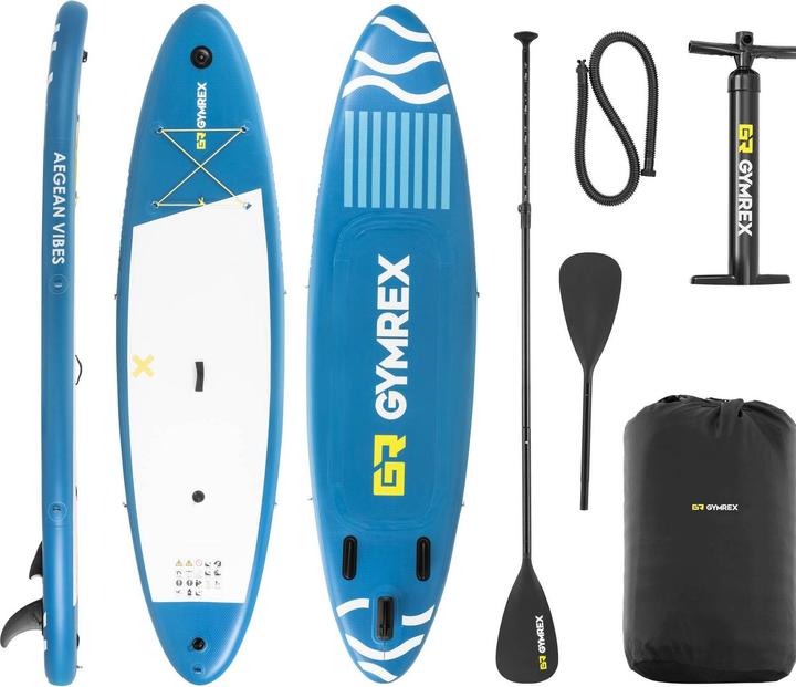 Gymrex Inflatable paddle board - inflatable - 125 kg - blue - double chamber - 333 x 82 x 12 cm (10'6")
