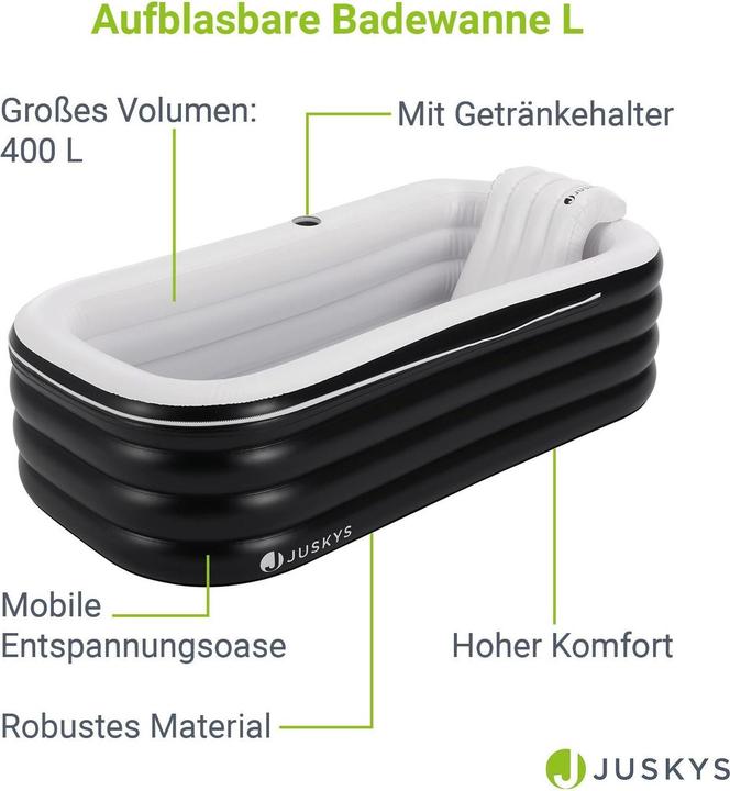 Produktbild Juskys Aufblasbare PVC Badewanne mit Rückenlehne - Gross