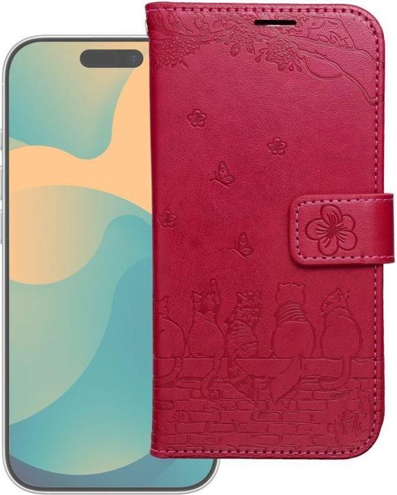 Produktbild OEM Back panel cover MEZZO Book case for IPHONE 17 PRO MAX cats red (Apple iPhone 17 Pro Max)