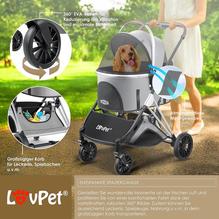 Produktbild Lovpet Hundewagen (Hund, Katze, Atmungsaktiv, Faltbar)