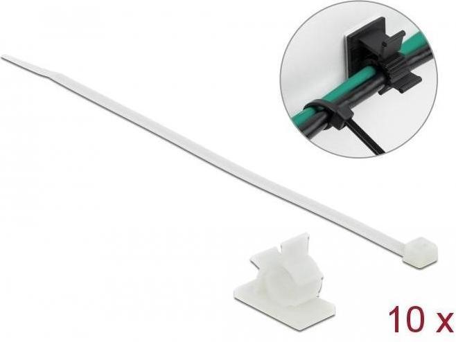 Actual product image Delock Cable tie kit - table mountable, suitable for wall mounting (37 mm, 10 pcs.)