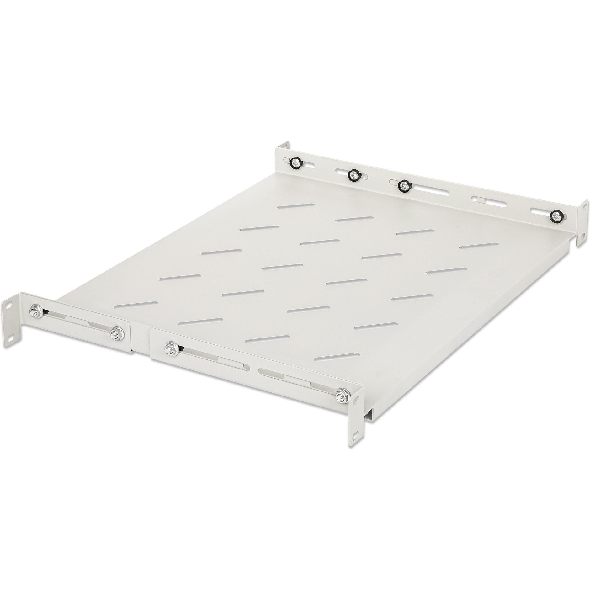 Intellinet 19" Fachboden variable Schienen 350mm tief grau, Serverschrank Zubehör, Grau