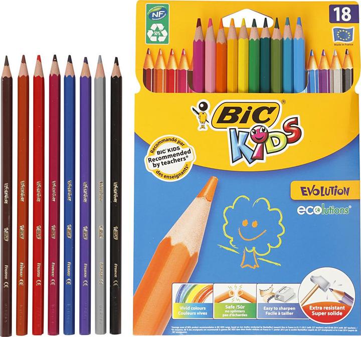 Actual product image Bic Kids Coloured pencils Evolution (18 x)