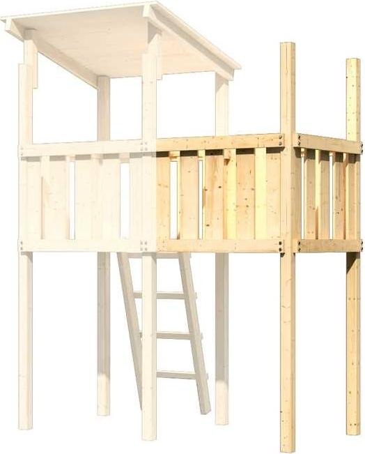 Produktbild Akubi Karibu Stelzenhaus Benjamin Fichte inkl. mit Rutsche violett und Sandkasten