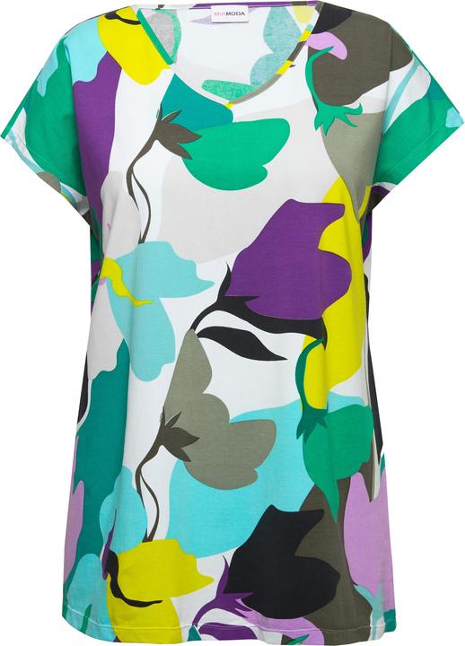 Actual product image Miamoda Oversized V-Neck Floral Print T-Shirt (42)