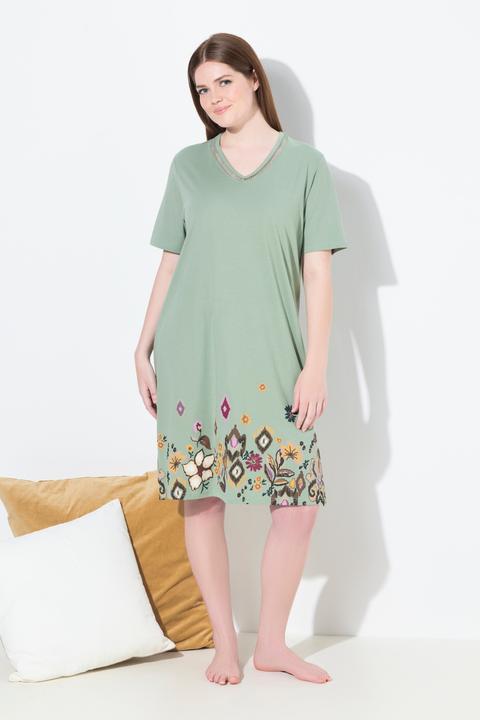 Produktbild Ulla Popken Bigshirts, 2er-Pack, Blüten, V-Ausschnitt, Halbarm (46, 48)