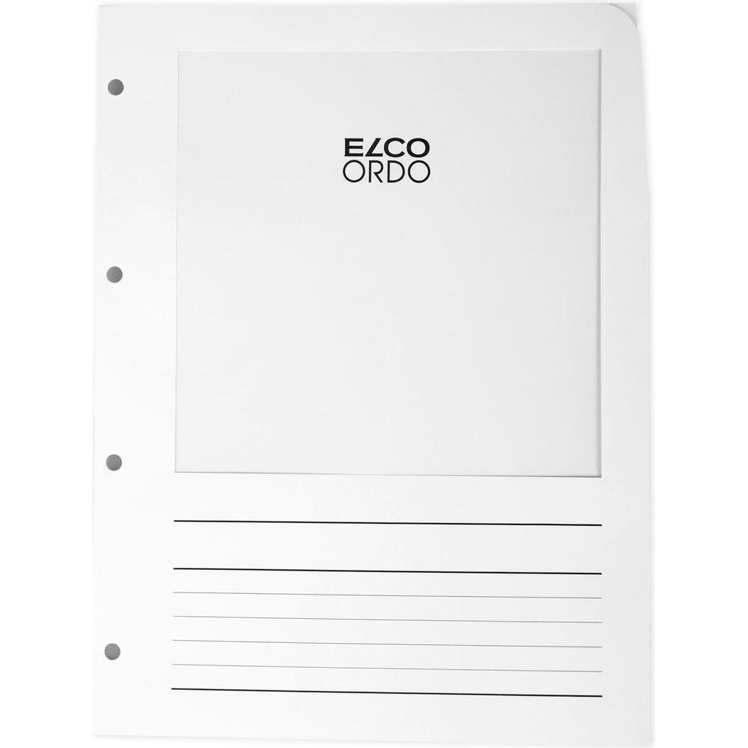Elco, Mappe, 100 Prospekthüllen Ordo Vista DIN A4 weiss glatt 0,12 g/qm (A4, 100 x)