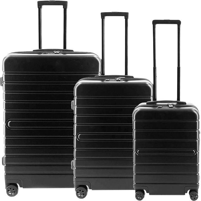 JSA, Koffer, Reisetrolley Set 45610 3er schwarz, Schwarz